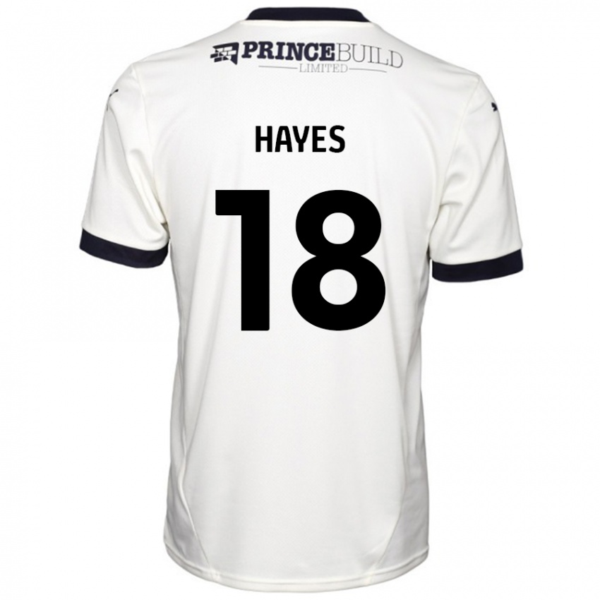 Niño Camiseta Cian Hayes #18 Blanquecino Negro 2ª Equipación 2024/25 La Camisa Chile