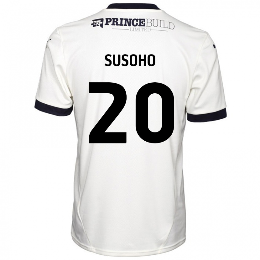 Niño Camiseta Mahamadou Susoho #20 Blanquecino Negro 2ª Equipación 2024/25 La Camisa Chile