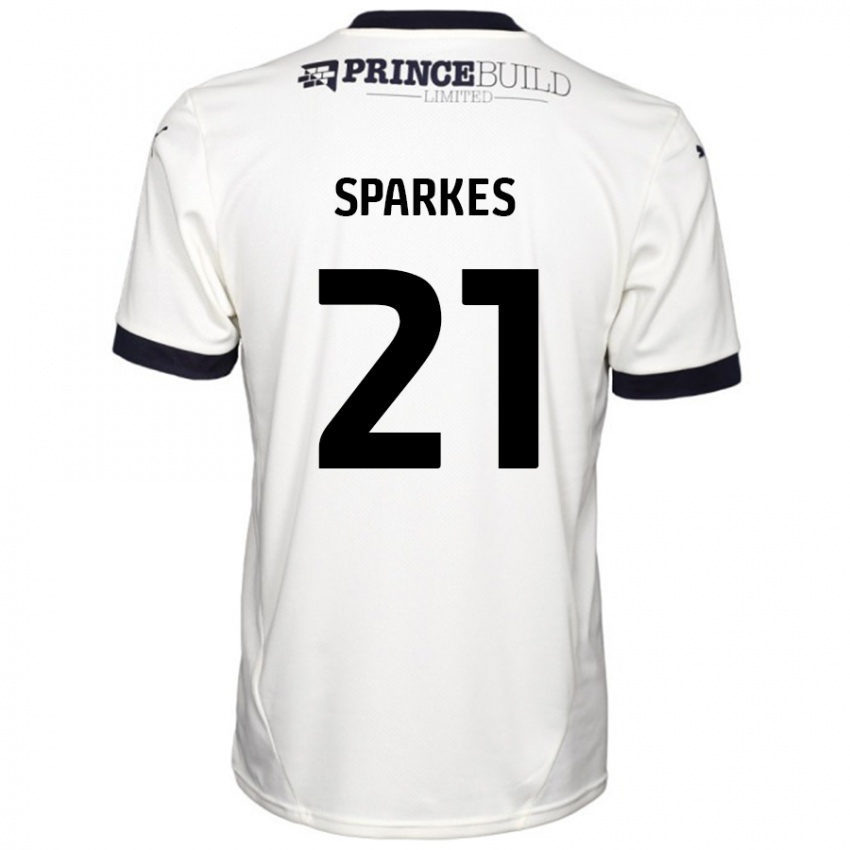 Niño Camiseta Jack Sparkes #21 Blanquecino Negro 2ª Equipación 2024/25 La Camisa Chile