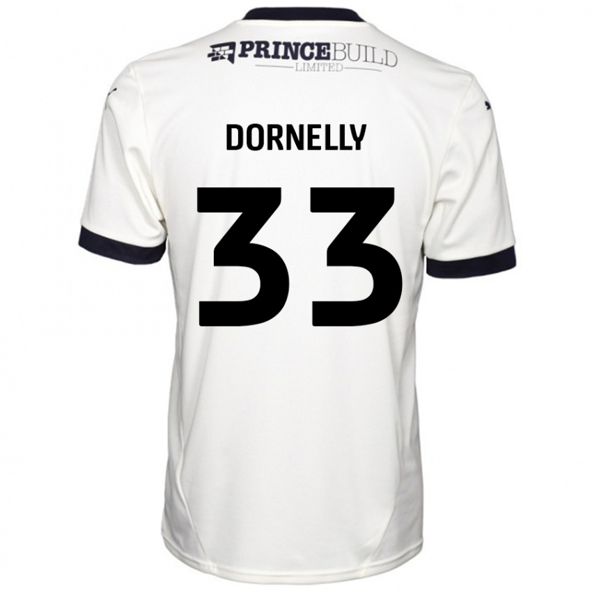 Niño Camiseta James Dornelly #33 Blanquecino Negro 2ª Equipación 2024/25 La Camisa Chile