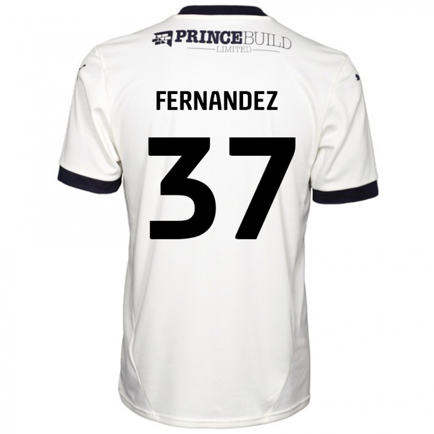 Niño Camiseta Emmanuel Fernandez #37 Blanquecino Negro 2ª Equipación 2024/25 La Camisa Chile