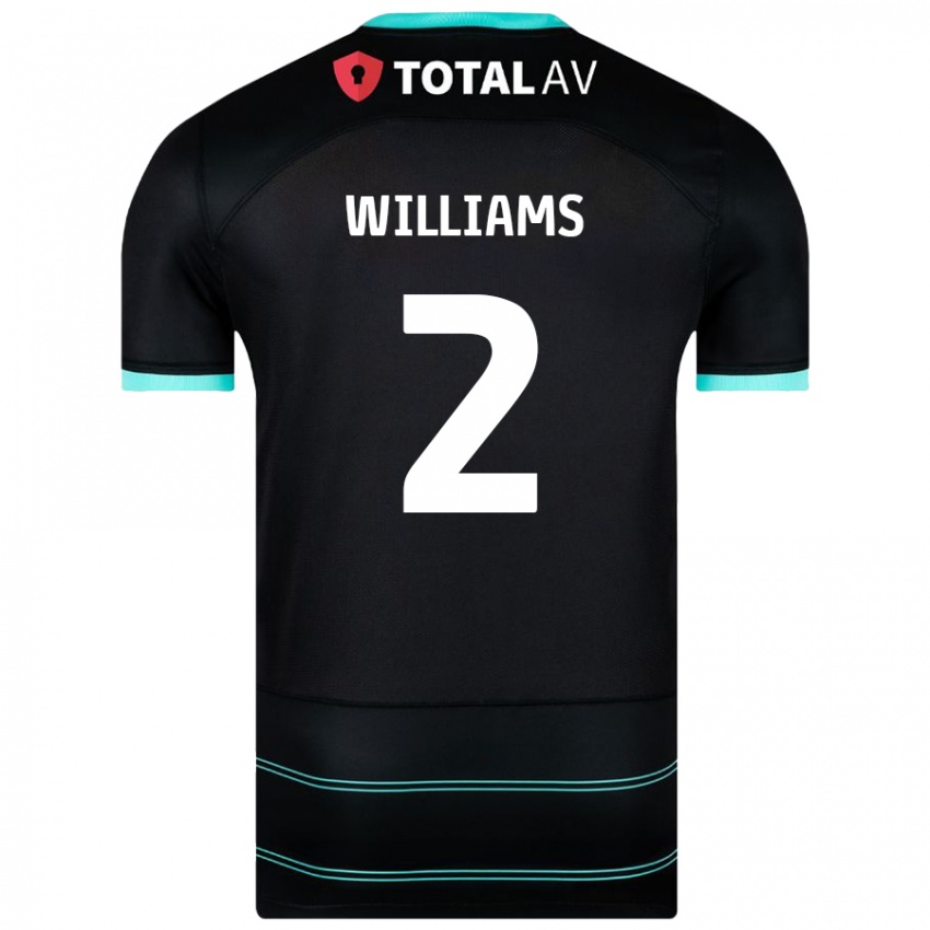 Niño Camiseta Jordan Williams #2 Negro 2ª Equipación 2024/25 La Camisa Chile