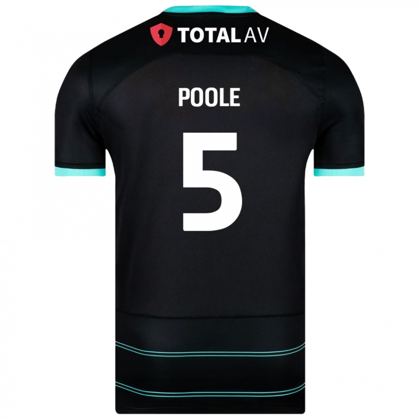 Niño Camiseta Regan Poole #5 Negro 2ª Equipación 2024/25 La Camisa Chile