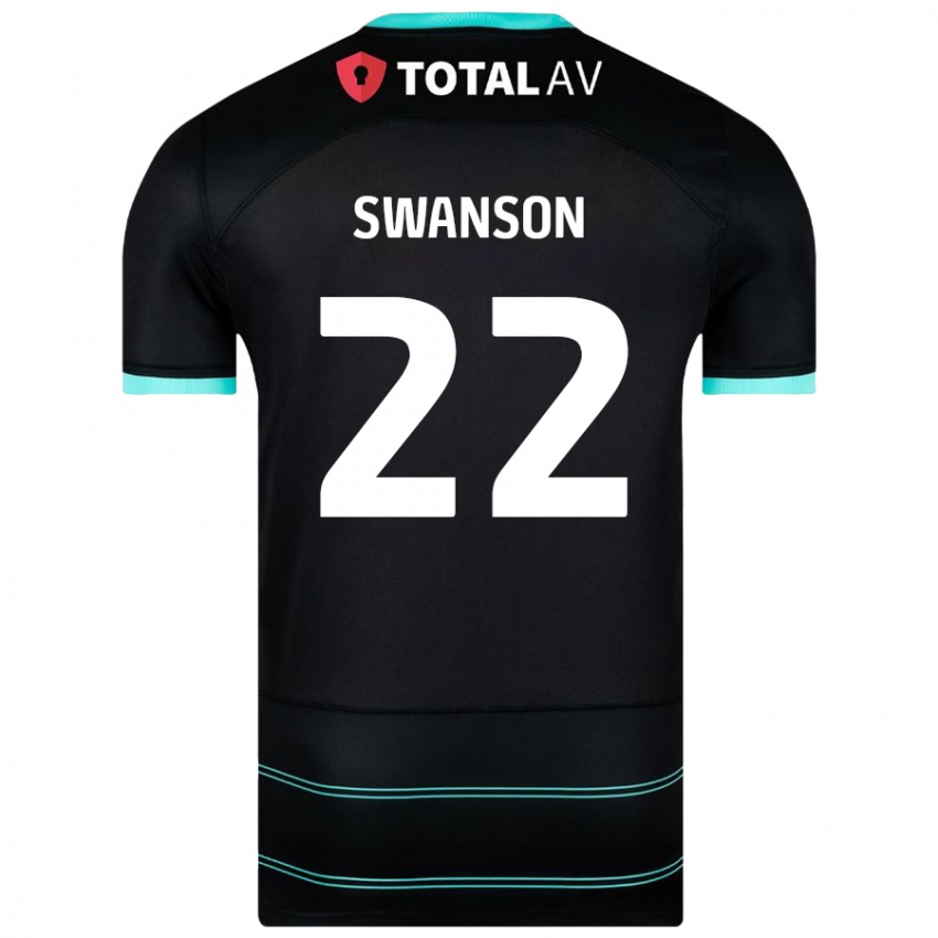 Niño Camiseta Zak Swanson #22 Negro 2ª Equipación 2024/25 La Camisa Chile