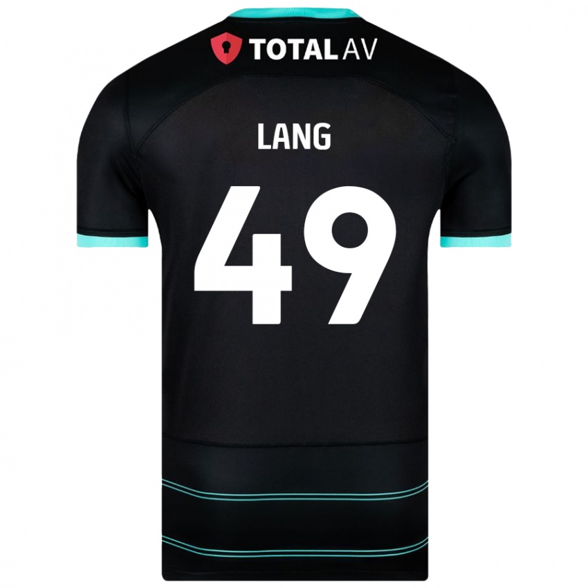 Niño Camiseta Callum Lang #49 Negro 2ª Equipación 2024/25 La Camisa Chile