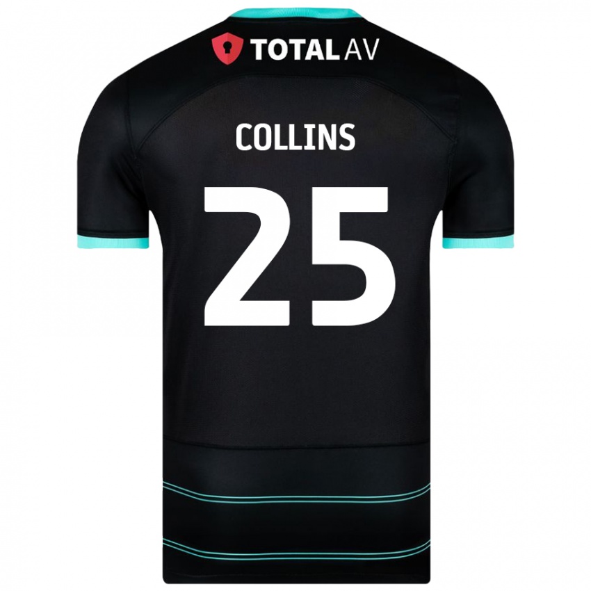 Niño Camiseta Izzy Collins #25 Negro 2ª Equipación 2024/25 La Camisa Chile