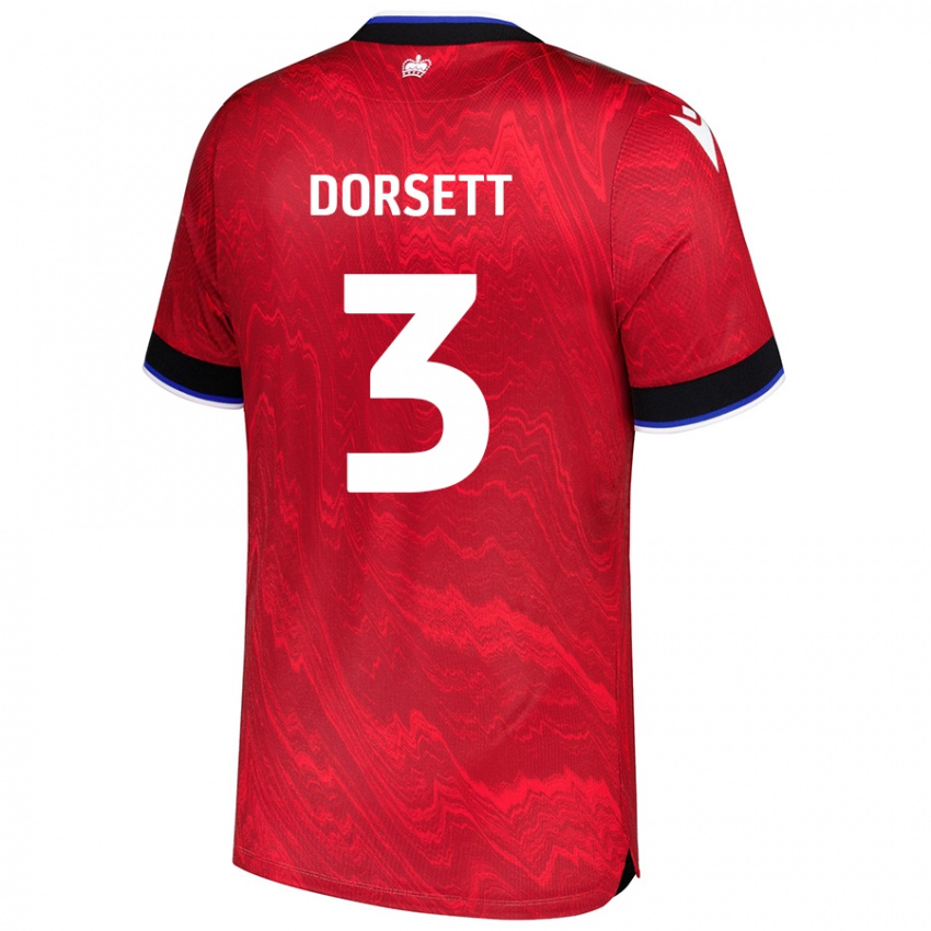 Niño Camiseta Jeriel Dorsett #3 Rojo Negro 2ª Equipación 2024/25 La Camisa Chile