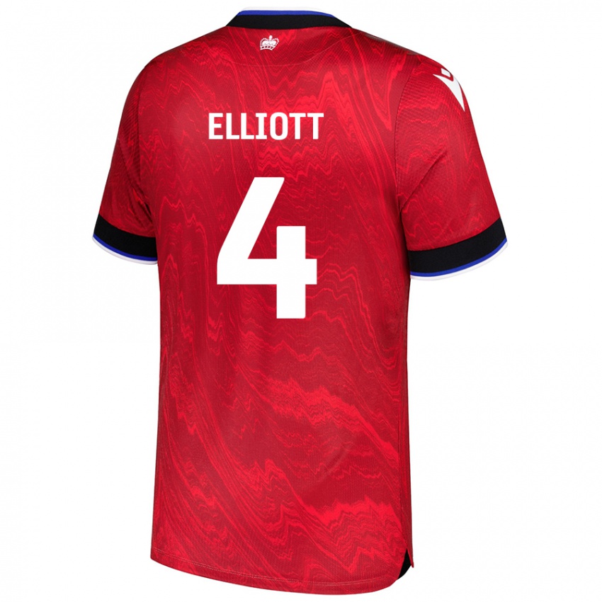 Niño Camiseta Ben Elliott #4 Rojo Negro 2ª Equipación 2024/25 La Camisa Chile