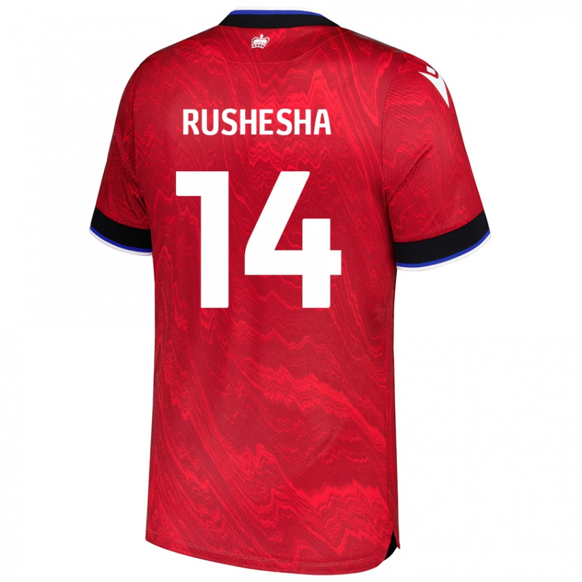 Niño Camiseta Tivonge Rushesha #14 Rojo Negro 2ª Equipación 2024/25 La Camisa Chile