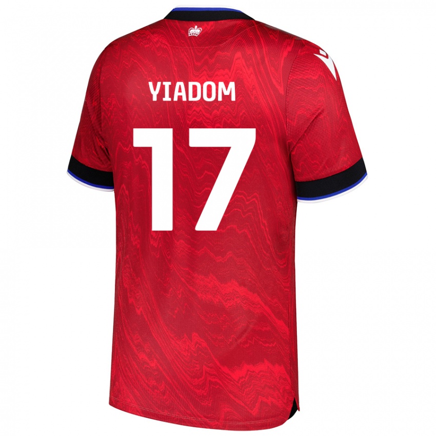 Niño Camiseta Andy Yiadom #17 Rojo Negro 2ª Equipación 2024/25 La Camisa Chile