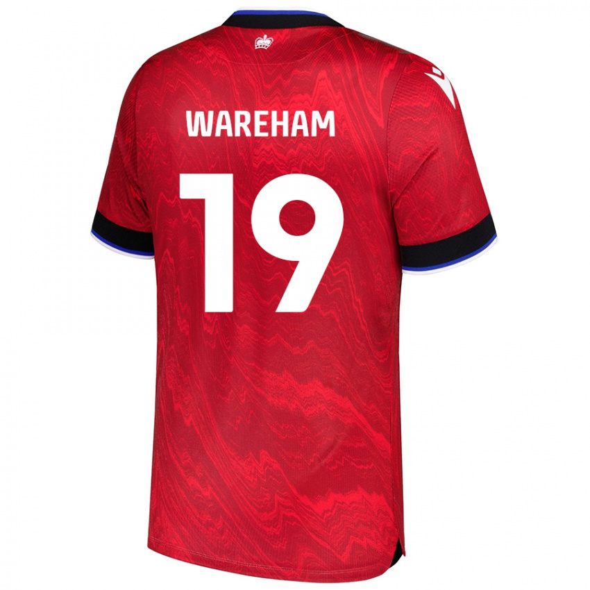 Niño Camiseta Jayden Wareham #19 Rojo Negro 2ª Equipación 2024/25 La Camisa Chile