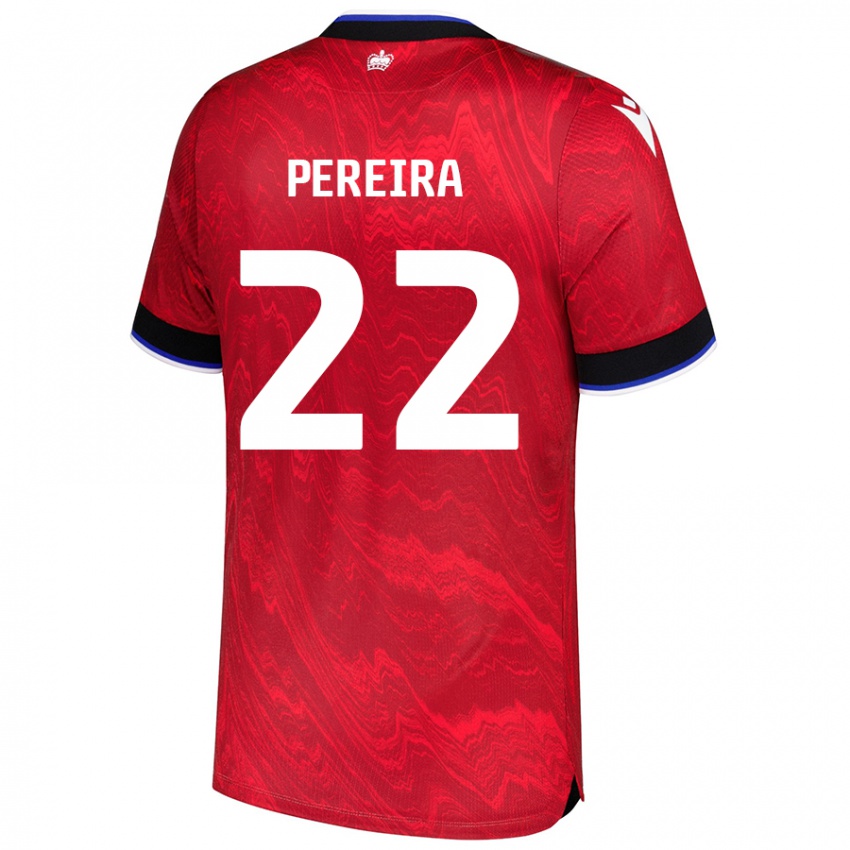 Niño Camiseta Joel Pereira #22 Rojo Negro 2ª Equipación 2024/25 La Camisa Chile