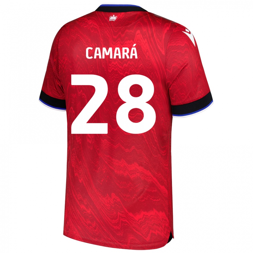 Niño Camiseta Mamadi Camará #28 Rojo Negro 2ª Equipación 2024/25 La Camisa Chile