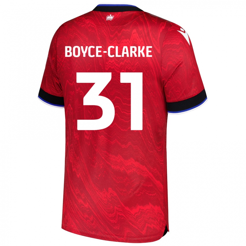 Niño Camiseta Coniah Boyce-Clarke #31 Rojo Negro 2ª Equipación 2024/25 La Camisa Chile