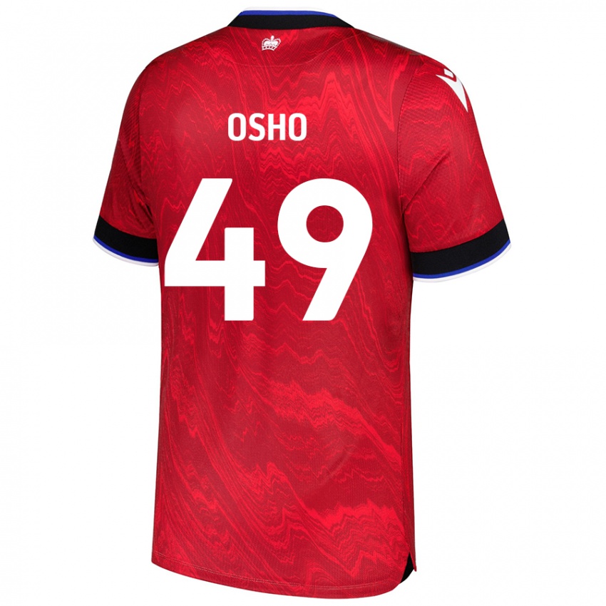 Niño Camiseta Emmanuel Osho #49 Rojo Negro 2ª Equipación 2024/25 La Camisa Chile