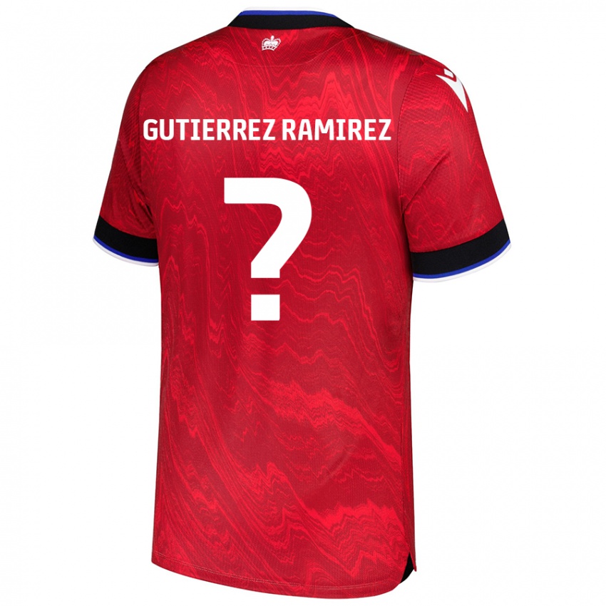 Niño Camiseta William Gutierrez Ramirez #0 Rojo Negro 2ª Equipación 2024/25 La Camisa Chile