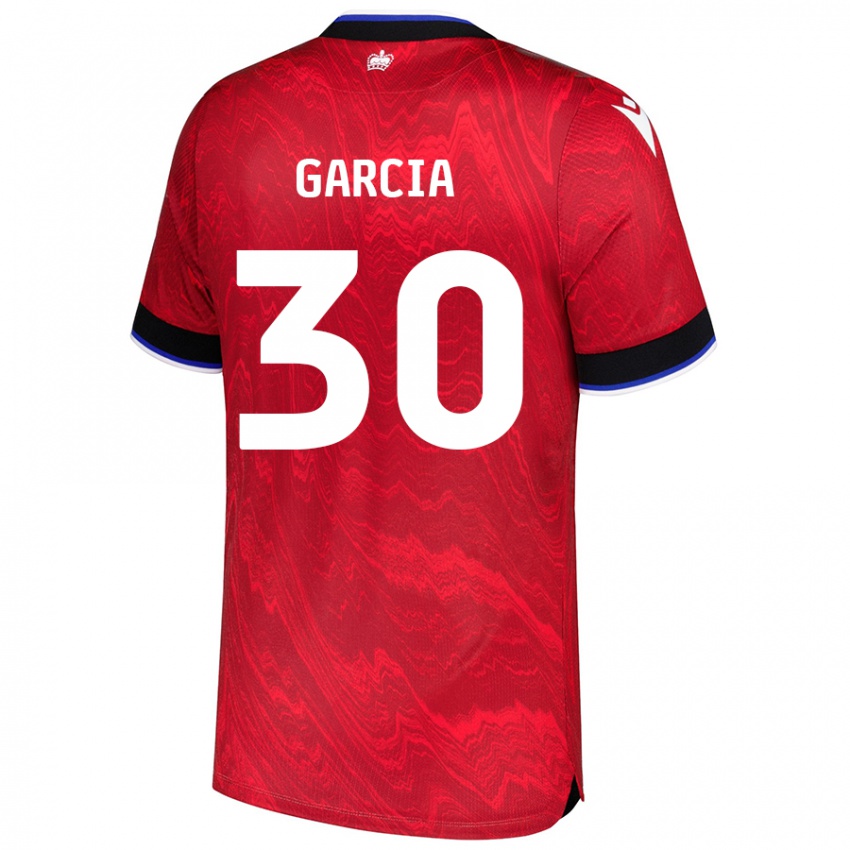 Niño Camiseta Andre Garcia #30 Rojo Negro 2ª Equipación 2024/25 La Camisa Chile