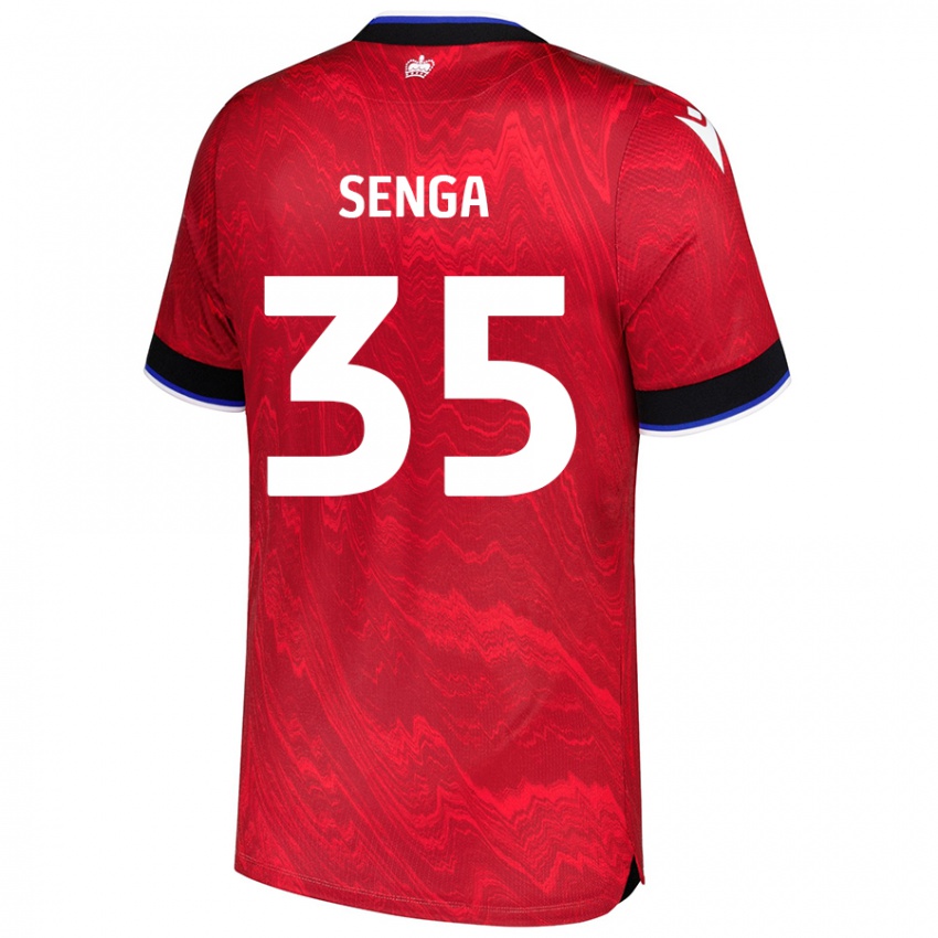 Niño Camiseta Jack Senga #35 Rojo Negro 2ª Equipación 2024/25 La Camisa Chile