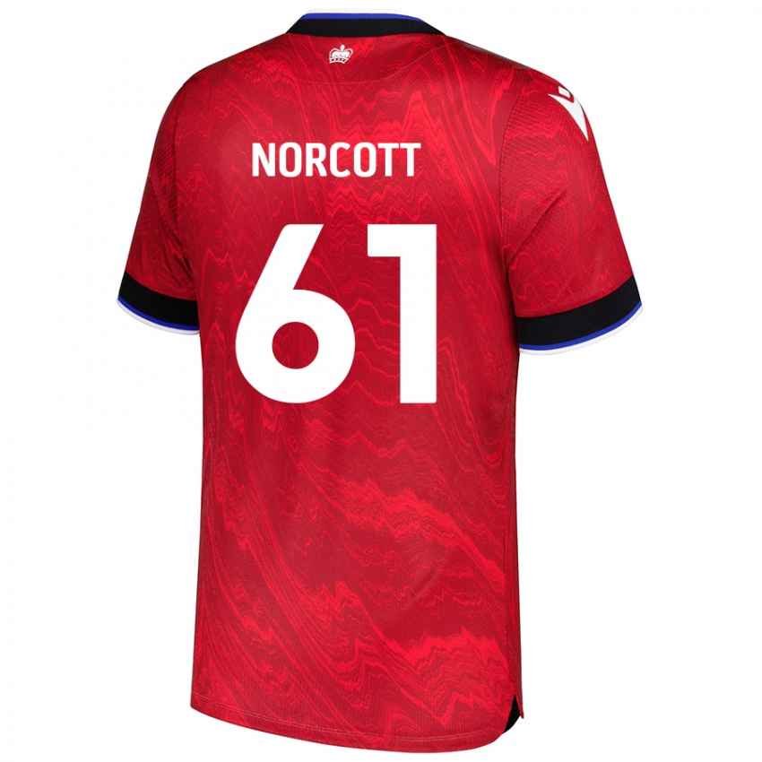 Niño Camiseta Tom Norcott #61 Rojo Negro 2ª Equipación 2024/25 La Camisa Chile