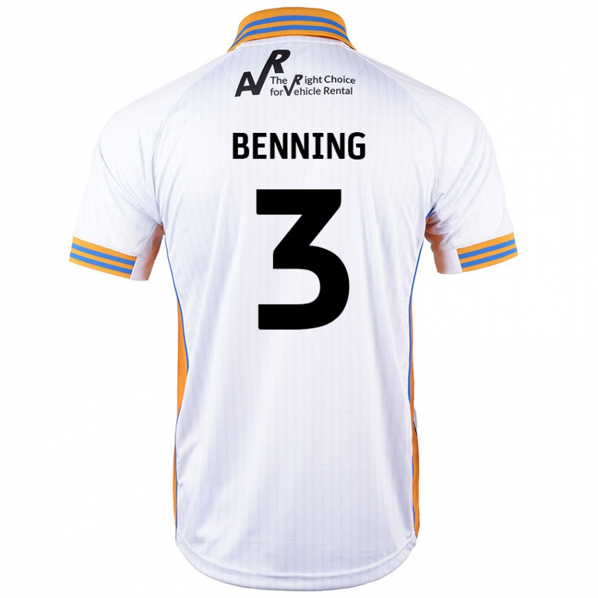 Niño Camiseta Mal Benning #3 Blanco 2ª Equipación 2024/25 La Camisa Chile