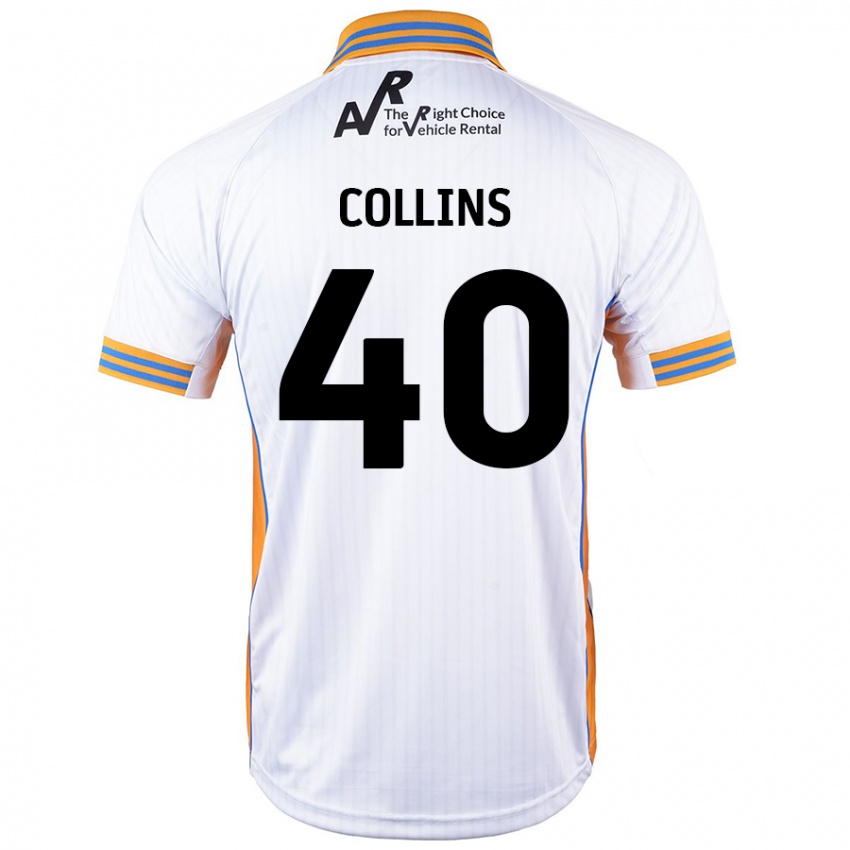 Niño Camiseta Jude Collins #40 Blanco 2ª Equipación 2024/25 La Camisa Chile