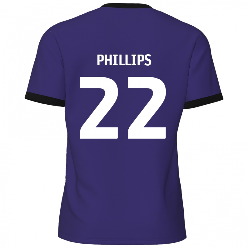 Niño Camiseta Daniel Phillips #22 Púrpura 2ª Equipación 2024/25 La Camisa Chile