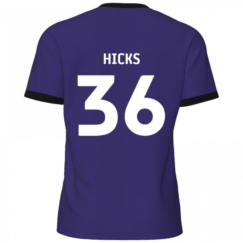 Niño Camiseta David Hicks #36 Púrpura 2ª Equipación 2024/25 La Camisa Chile