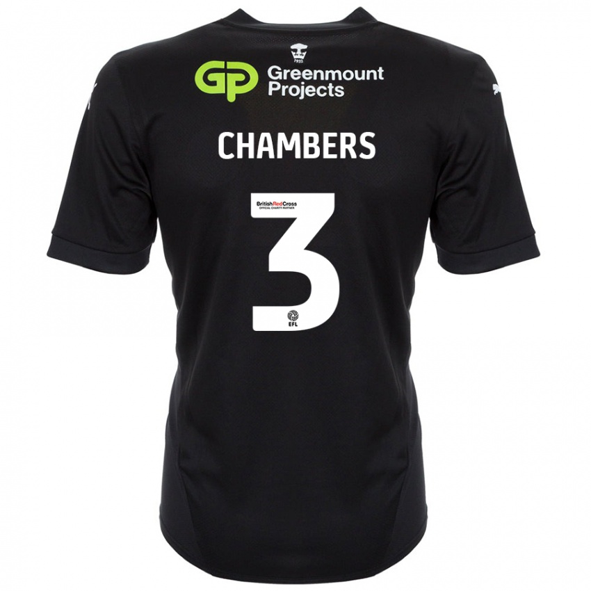 Niño Camiseta Luke Chambers #3 Negro 2ª Equipación 2024/25 La Camisa Chile