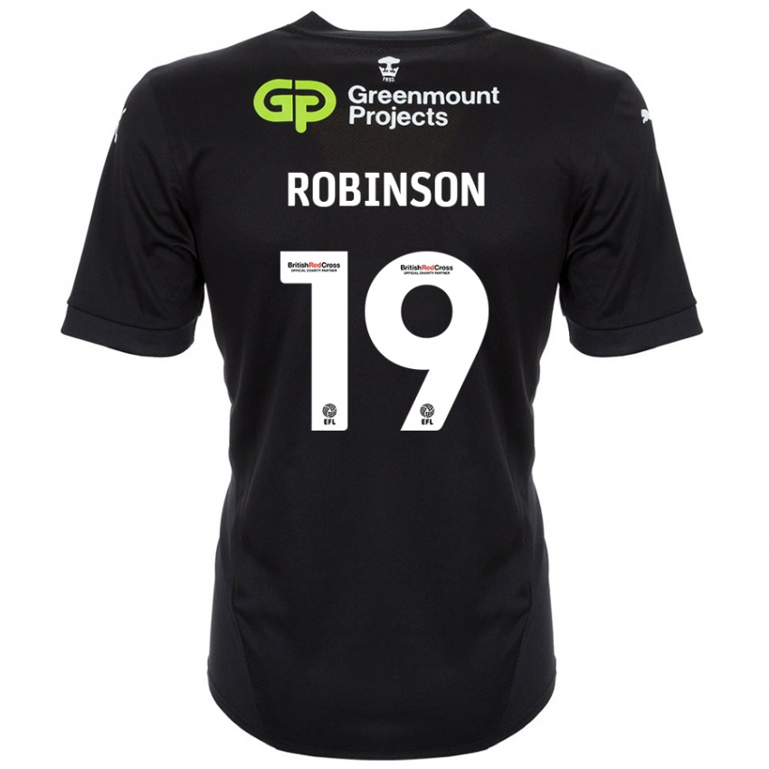 Niño Camiseta Luke Robinson #19 Negro 2ª Equipación 2024/25 La Camisa Chile