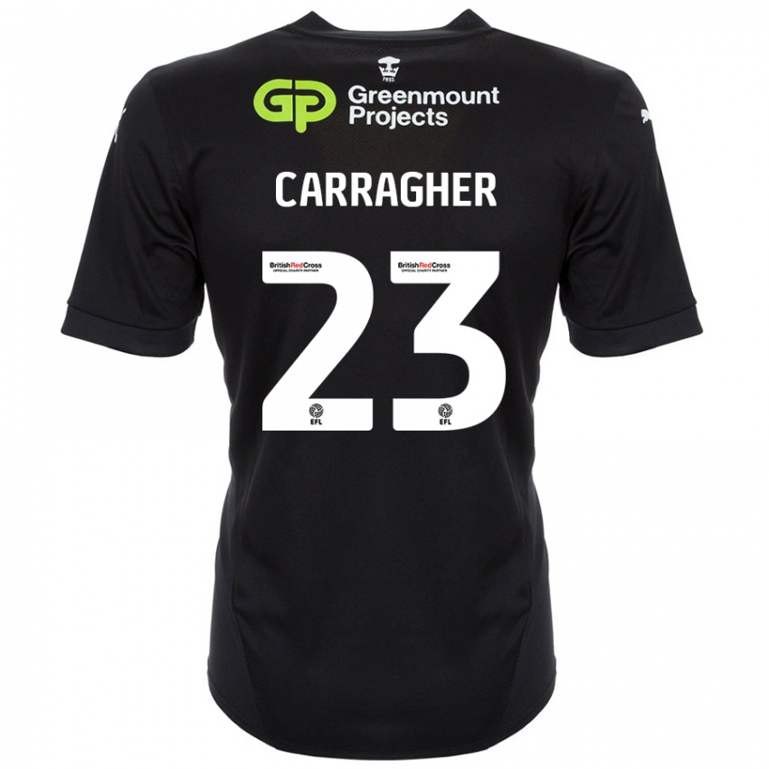 Niño Camiseta James Carragher #23 Negro 2ª Equipación 2024/25 La Camisa Chile