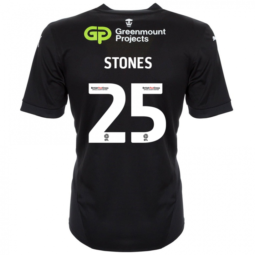 Niño Camiseta Josh Stones #25 Negro 2ª Equipación 2024/25 La Camisa Chile