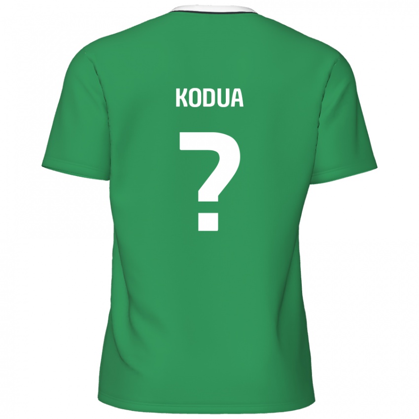 Niño Camiseta Gideon Kodua #0 Verde Rayas Blancas 2ª Equipación 2024/25 La Camisa Chile