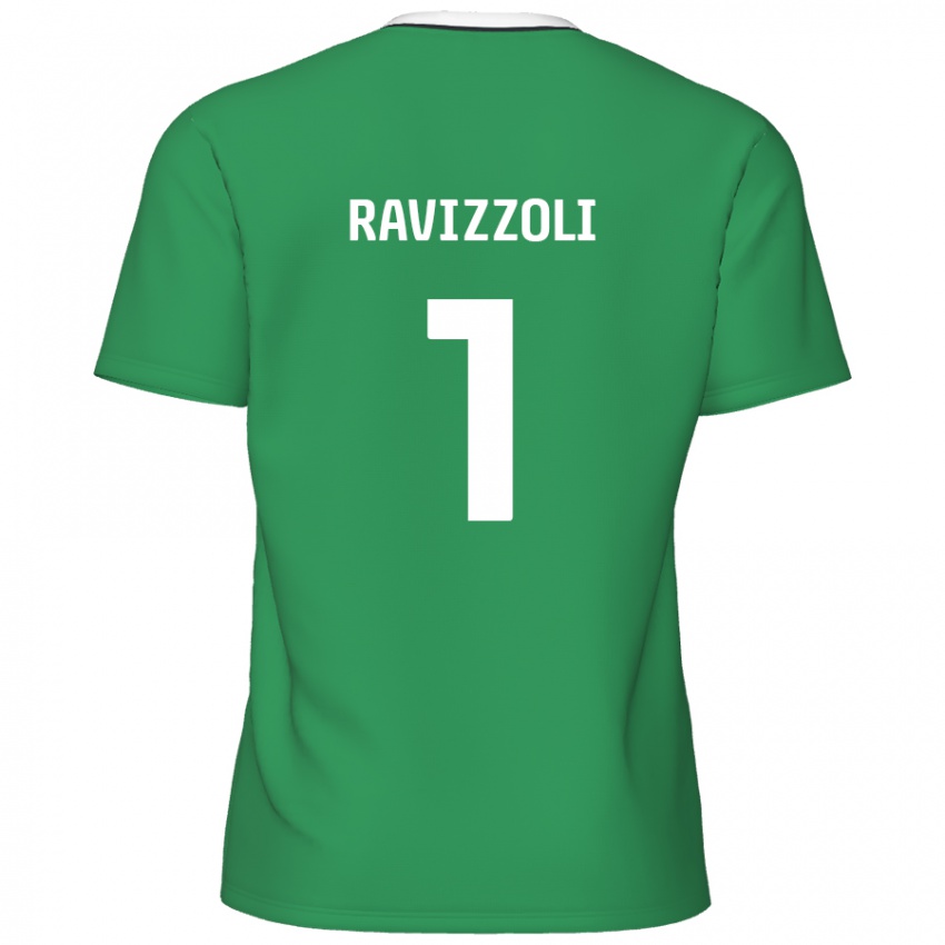 Niño Camiseta Franco Ravizzoli #1 Verde Rayas Blancas 2ª Equipación 2024/25 La Camisa Chile