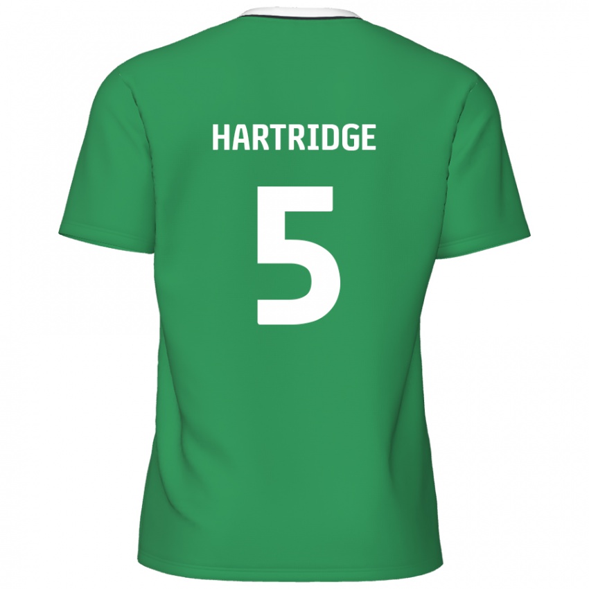 Niño Camiseta Alex Hartridge #5 Verde Rayas Blancas 2ª Equipación 2024/25 La Camisa Chile