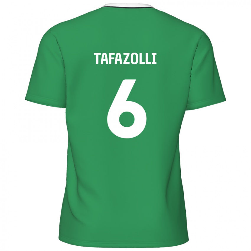 Niño Camiseta Ryan Tafazolli #6 Verde Rayas Blancas 2ª Equipación 2024/25 La Camisa Chile