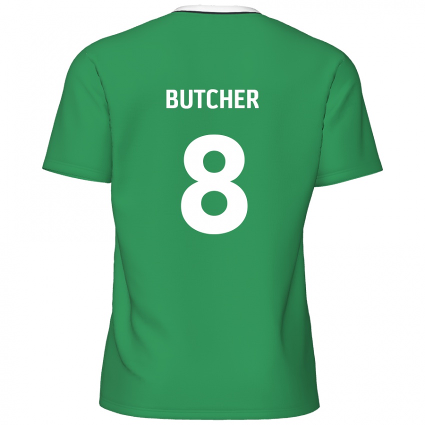 Niño Camiseta Matt Butcher #8 Verde Rayas Blancas 2ª Equipación 2024/25 La Camisa Chile