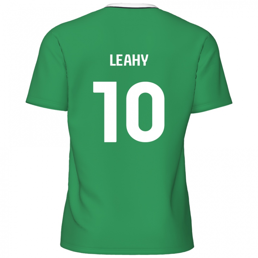 Niño Camiseta Luke Leahy #10 Verde Rayas Blancas 2ª Equipación 2024/25 La Camisa Chile