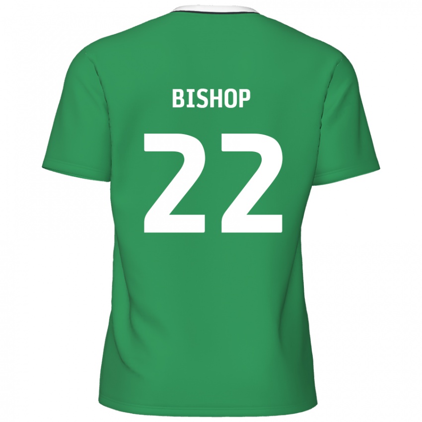 Niño Camiseta Nathan Bishop #22 Verde Rayas Blancas 2ª Equipación 2024/25 La Camisa Chile