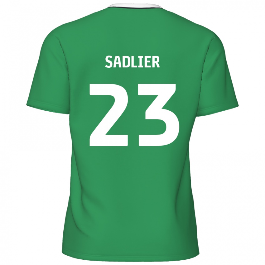 Niño Camiseta Kieran Sadlier #23 Verde Rayas Blancas 2ª Equipación 2024/25 La Camisa Chile