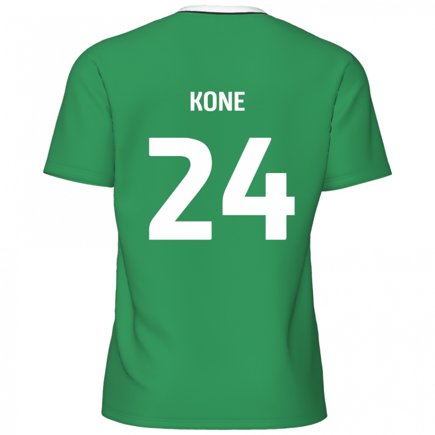 Niño Camiseta Richard Kone #24 Verde Rayas Blancas 2ª Equipación 2024/25 La Camisa Chile