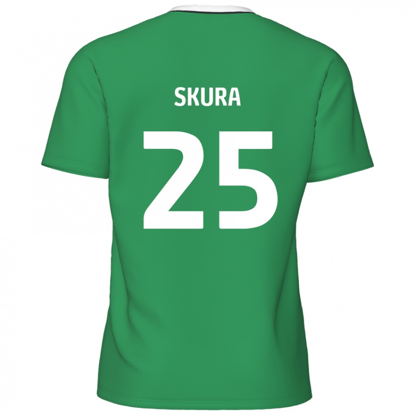 Niño Camiseta Declan Skura #25 Verde Rayas Blancas 2ª Equipación 2024/25 La Camisa Chile