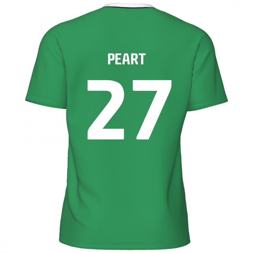 Niño Camiseta Brody Peart #27 Verde Rayas Blancas 2ª Equipación 2024/25 La Camisa Chile