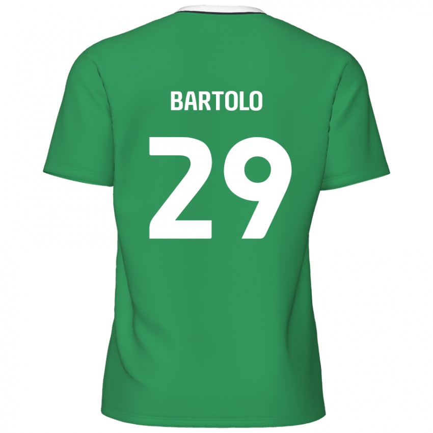 Niño Camiseta Jaiden Bartolo #29 Verde Rayas Blancas 2ª Equipación 2024/25 La Camisa Chile