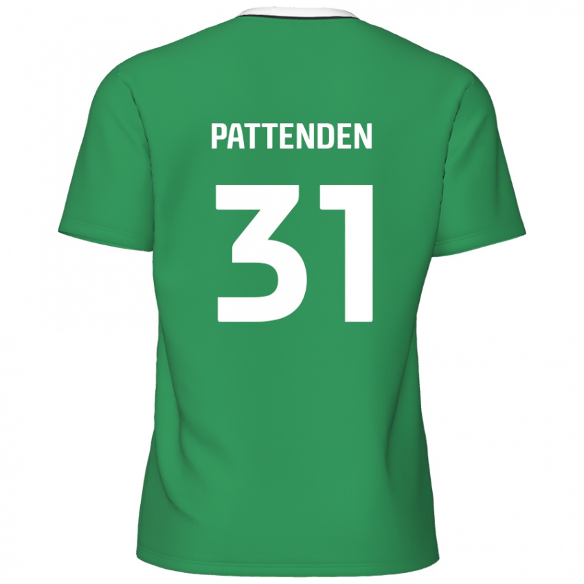 Niño Camiseta Jasper Pattenden #31 Verde Rayas Blancas 2ª Equipación 2024/25 La Camisa Chile