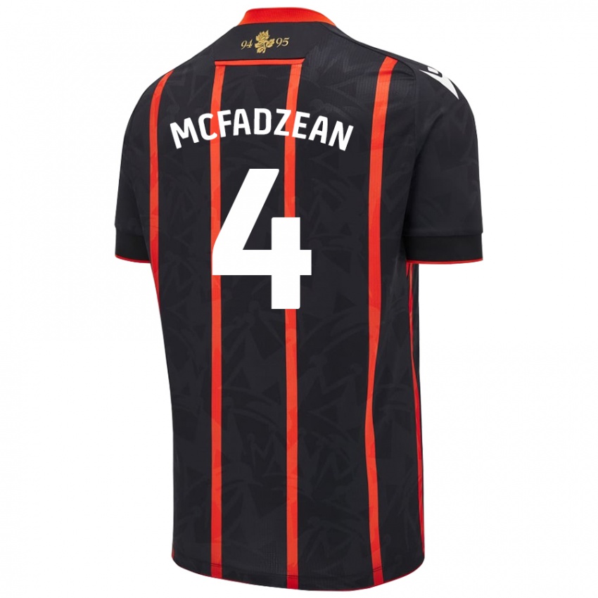 Niño Camiseta Kyle Mcfadzean #4 Negro Rojo 2ª Equipación 2024/25 La Camisa Chile