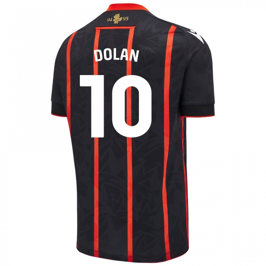 Niño Camiseta Tyrhys Dolan #10 Negro Rojo 2ª Equipación 2024/25 La Camisa Chile