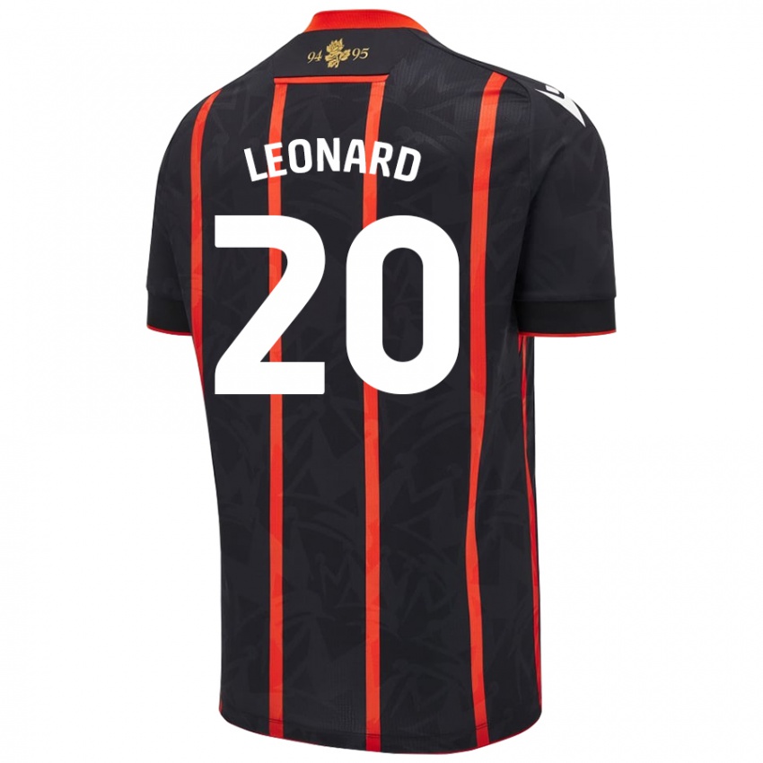 Niño Camiseta Harry Leonard #20 Negro Rojo 2ª Equipación 2024/25 La Camisa Chile