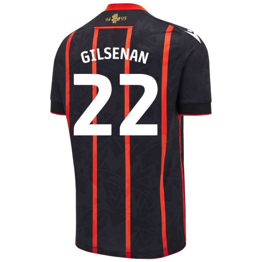 Niño Camiseta Zak Gilsenan #22 Negro Rojo 2ª Equipación 2024/25 La Camisa Chile