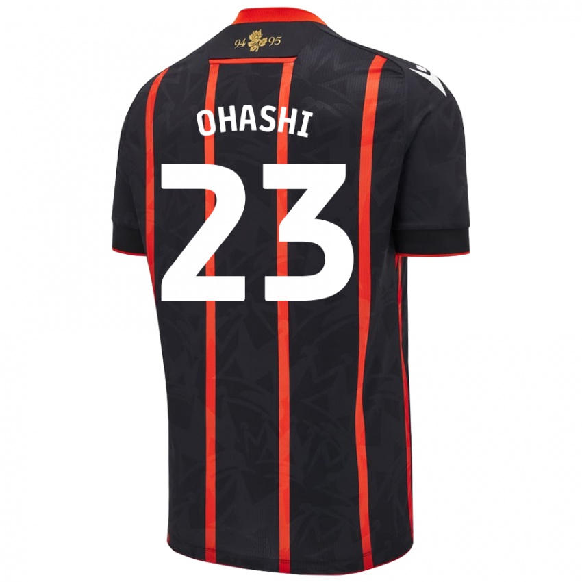 Niño Camiseta Yuki Ohashi #23 Negro Rojo 2ª Equipación 2024/25 La Camisa Chile