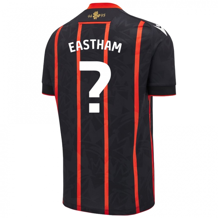 Niño Camiseta Jordan Eastham #0 Negro Rojo 2ª Equipación 2024/25 La Camisa Chile